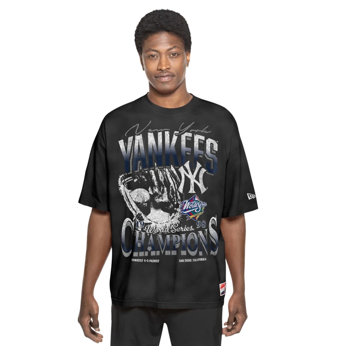 The Male model is wearing New York Yankees Sport Classic Black T-Shirt 6