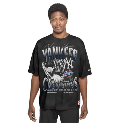 The Male model is wearing New York Yankees Sport Classic Black T-Shirt 6