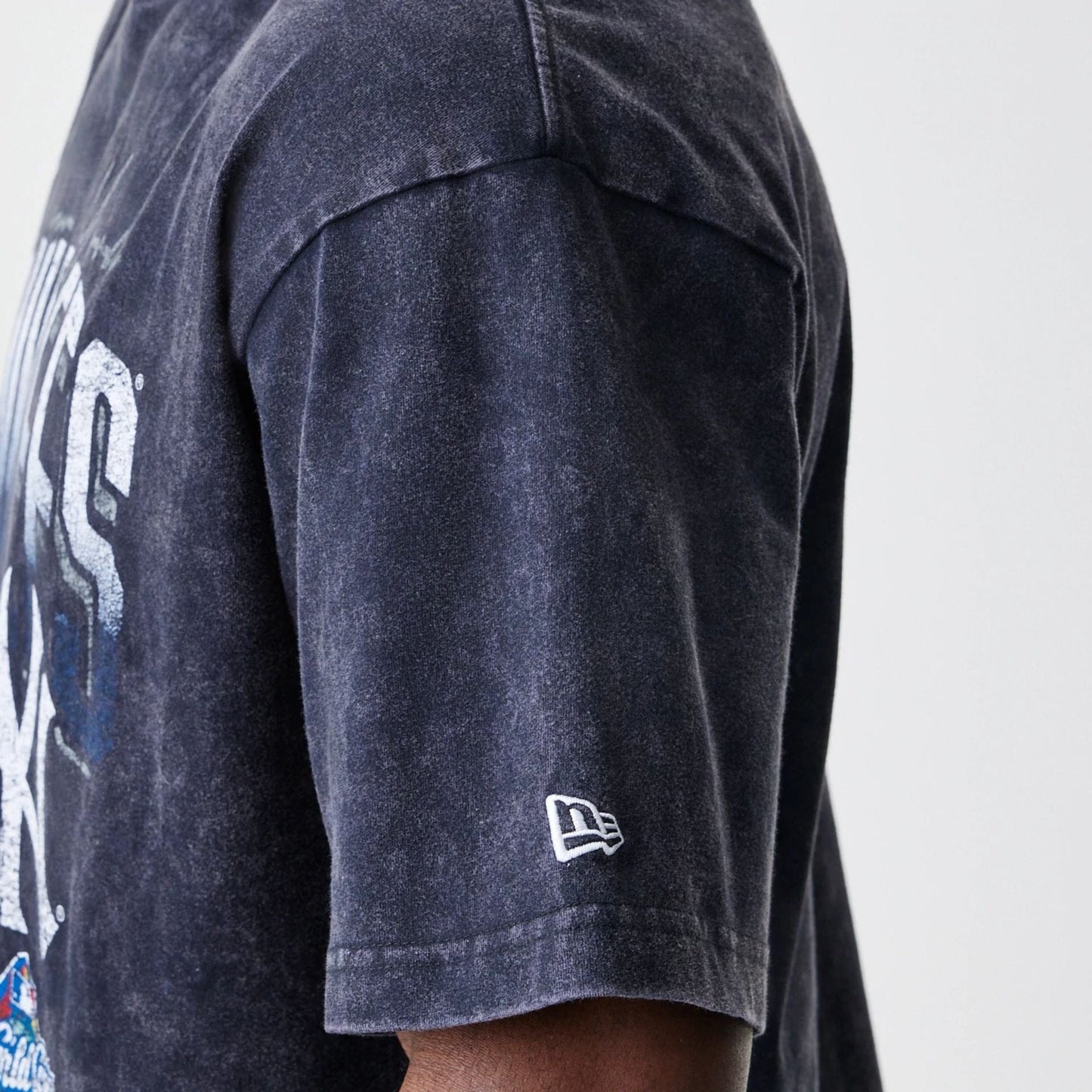 The Male model is wearing New York Yankees Sport Classic Black T-Shirt 4