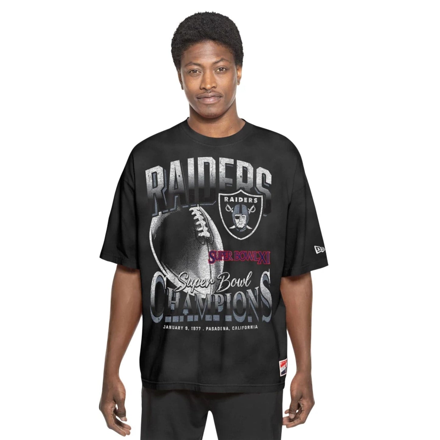 The Male model is wearing Las Vegas Raiders Sport Classic Black T-Shirt 6