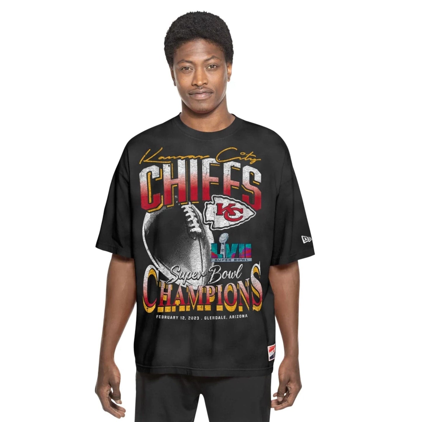 The Male model is wearing Kansas City Chiefs Sport Classic Black T-Shirt 6