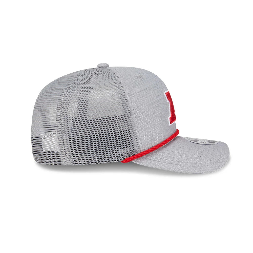 Pictured is this NFL Pro Bowl 2025 AFC Logo 9SEVENTY Trucker Stretch Snap Adjustable cap in grey. 5