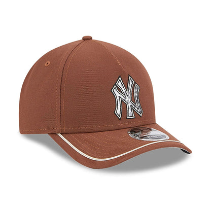 This is a New York Yankees New Era Motorsport Dark Brown 9FORTY M-Crown A-Frame Adjustable Cap 3