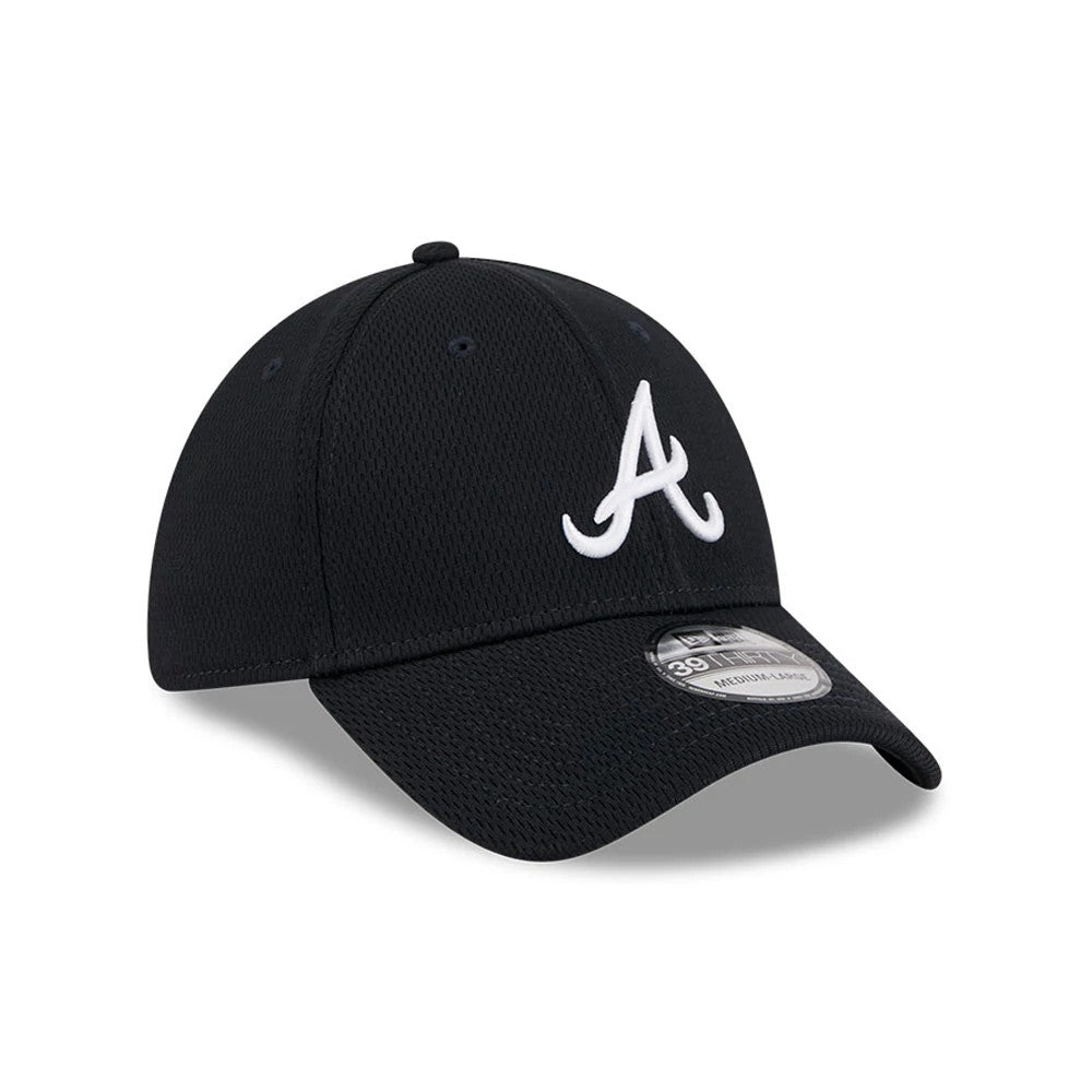 Pictured is this MLB Evergreen Atlanta Braves 39THIRTY Stretch Fit cap in navy. 3