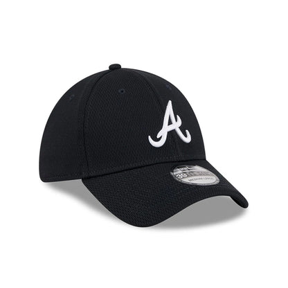 Pictured is this MLB Evergreen Atlanta Braves 39THIRTY Stretch Fit cap in navy. 3