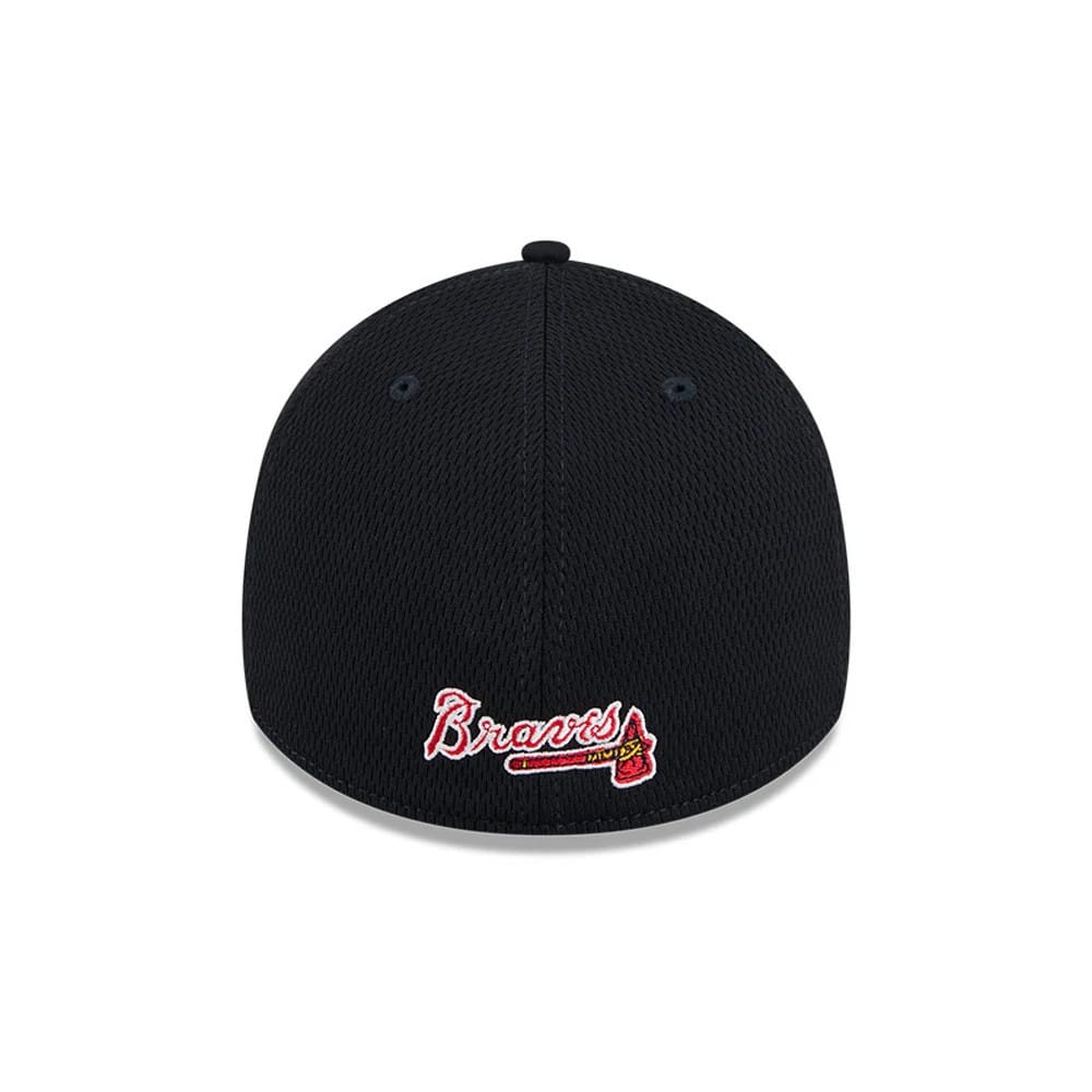 Pictured is this MLB Evergreen Atlanta Braves 39THIRTY Stretch Fit cap in navy. 4