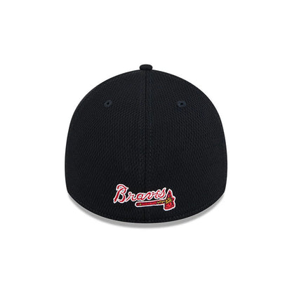 Pictured is this MLB Evergreen Atlanta Braves 39THIRTY Stretch Fit cap in navy. 4