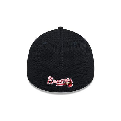 Pictured is this MLB Evergreen Atlanta Braves 39THIRTY Stretch Fit cap in navy. 4