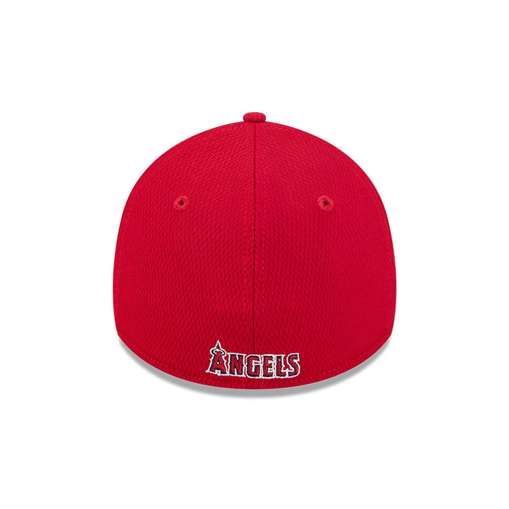 Pictured is this MLB Evergreen LA Angels 39THIRTY Stretch Fit cap in red. 5