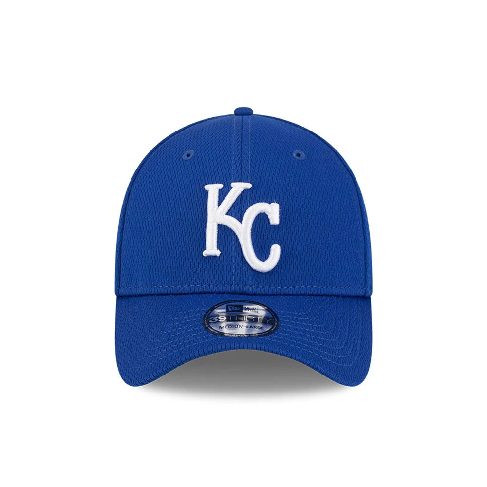 Pictured is this MLB Evergreen Kansas City Royals 39THIRTY Stretch Fit cap in blue. 2