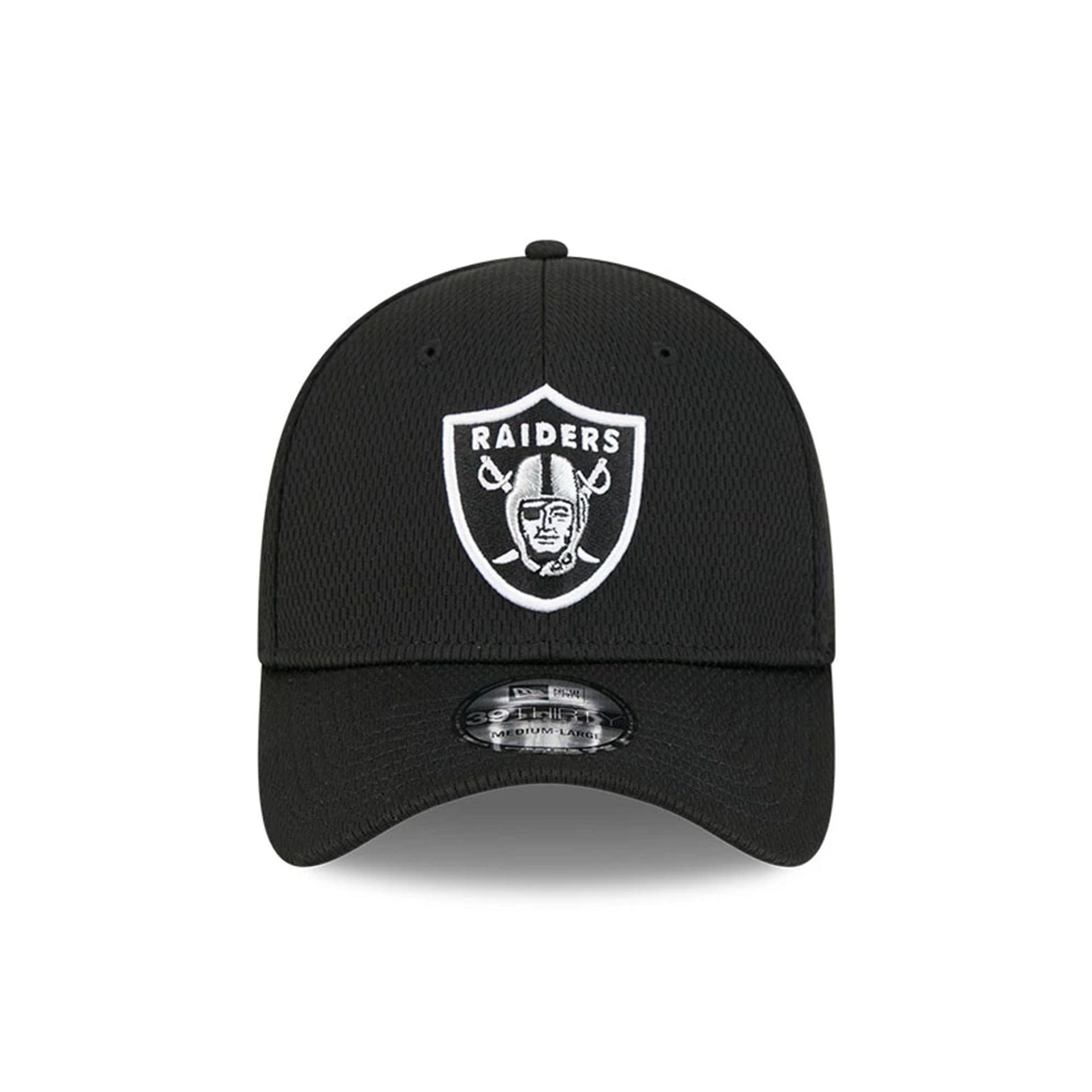 Pictured is this NFL Evergreen Las Vegas Raiders 39THIRTY Stretch Fit cap in black. 2