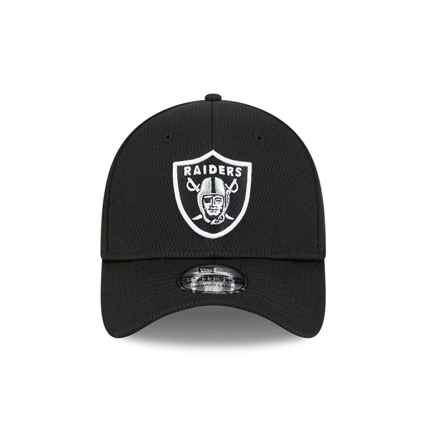 Pictured is this NFL Evergreen Las Vegas Raiders 39THIRTY Stretch Fit cap in black. 2