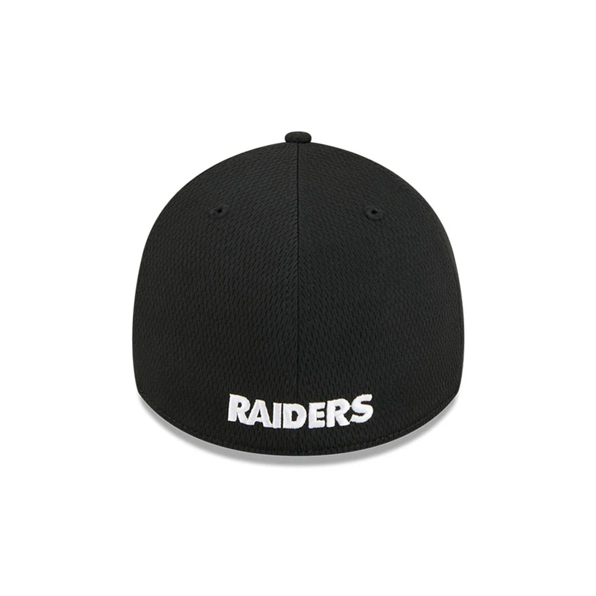 Pictured is this NFL Evergreen Las Vegas Raiders 39THIRTY Stretch Fit cap in black. 4