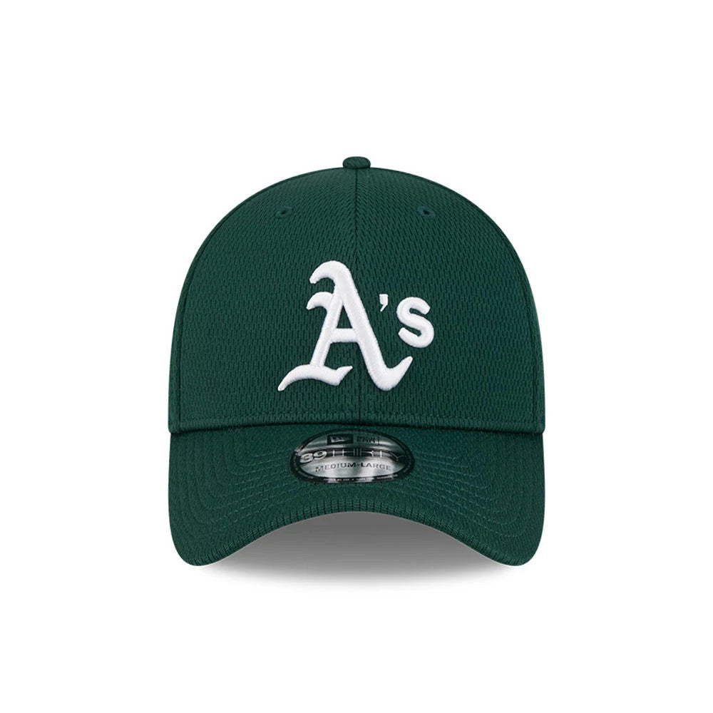 Pictured is this MLB Evergreen Athletics 39THIRTY Stretch Fit cap in dark green. 2