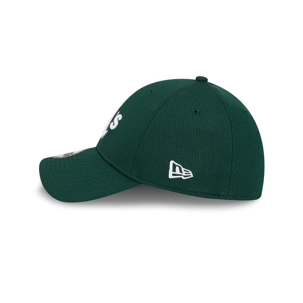 Pictured is this MLB Evergreen Athletics 39THIRTY Stretch Fit cap in dark green. 5