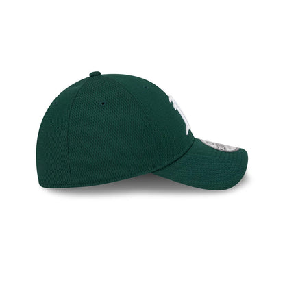 Pictured is this MLB Evergreen Athletics 39THIRTY Stretch Fit cap in dark green. 6