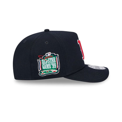 Pictured is this MLB Evergreen Boston Red Sox 9FIFTY A-Frame Snapback cap in navy. 5