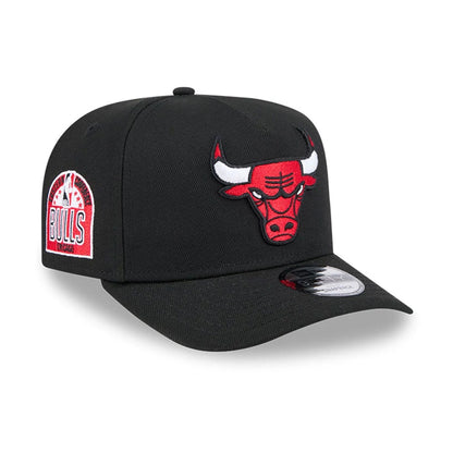 Pictured is this NBA Evergreen Chicago Bulls 9FIFTY A-Frame Snapback cap in black. 1