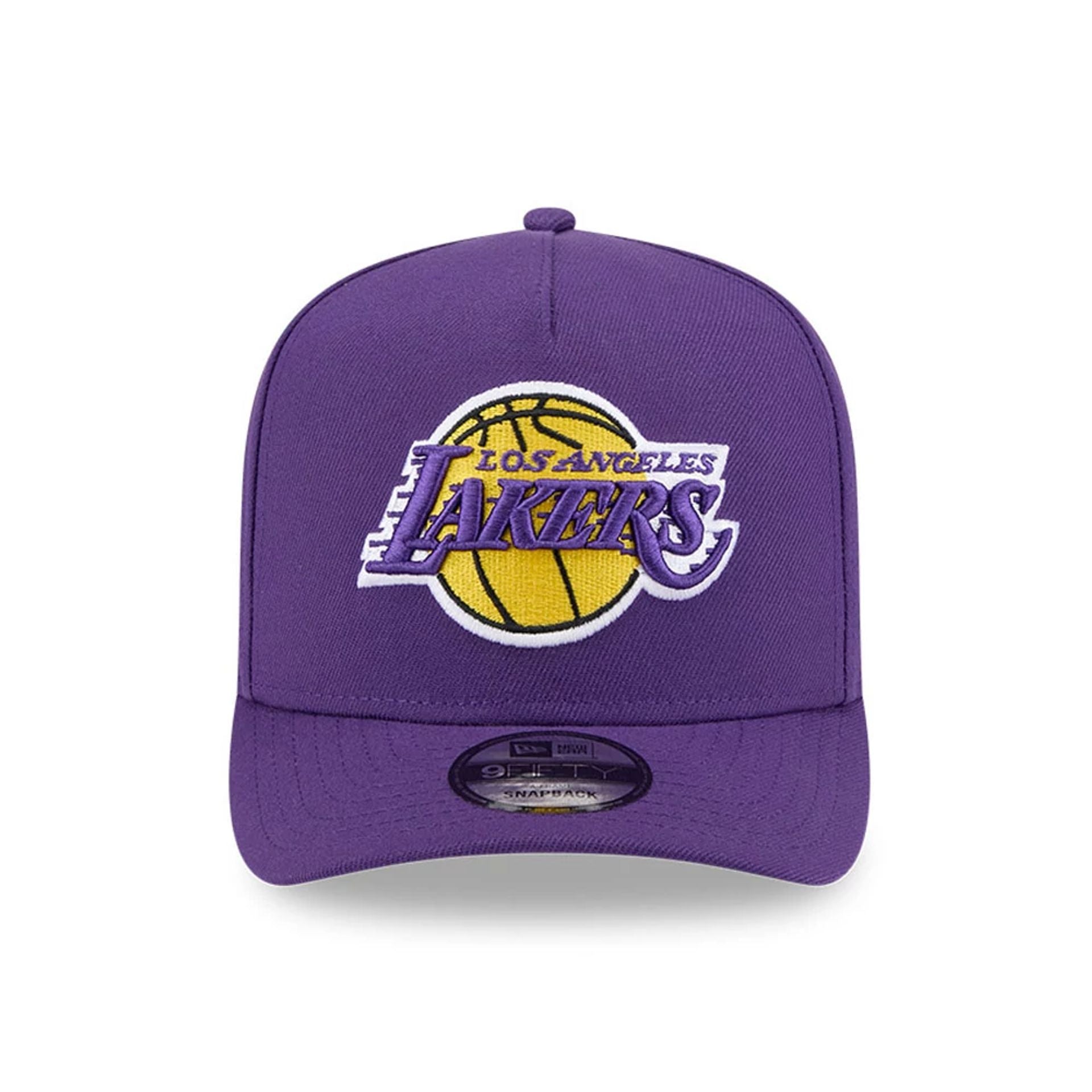 Pictured is this NBA Evergreen LA Lakers 9FIFTY A-Frame Snapback cap in purple. 3