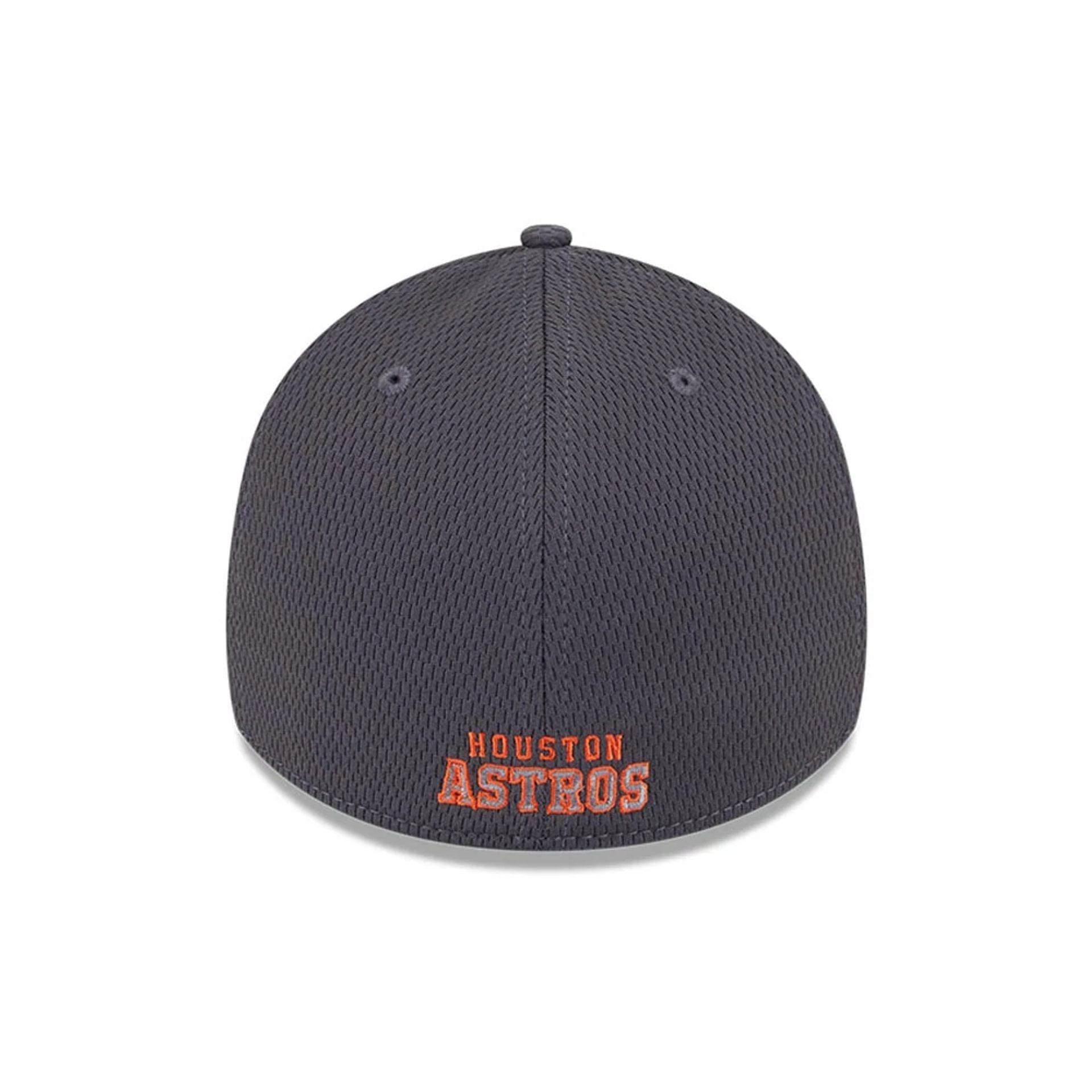 Pictured is this MLB Evergreen Houston Astros 39THIRTY Stretch Fit cap in dark grey. 4