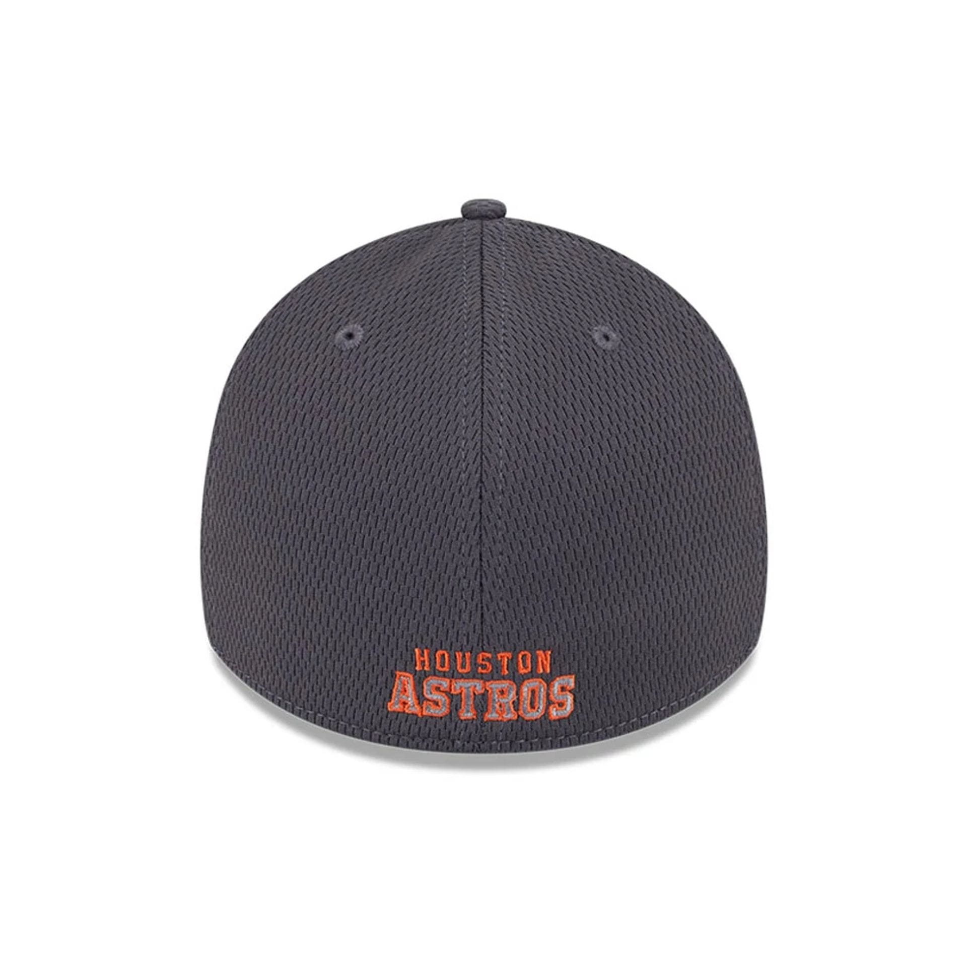 Pictured is this MLB Evergreen Houston Astros 39THIRTY Stretch Fit cap in dark grey. 4