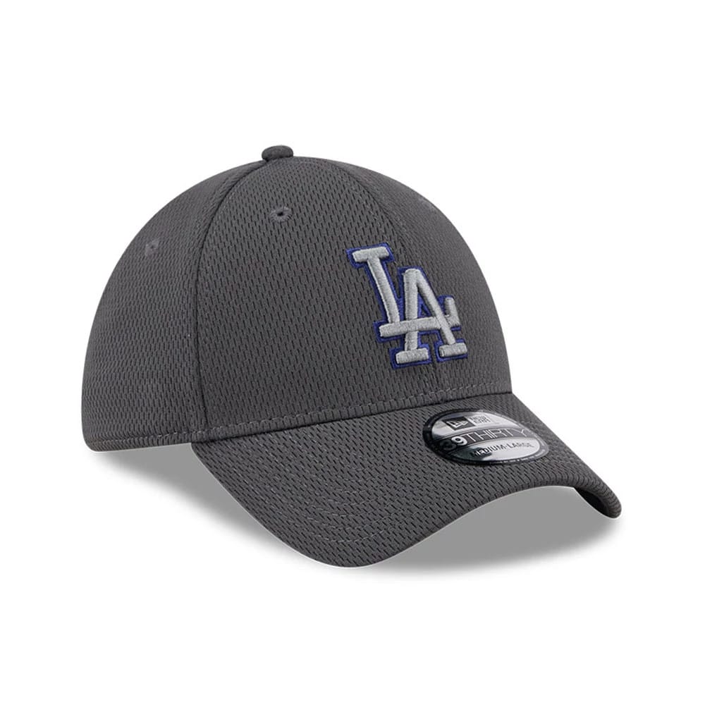 Pictured is this MLB Evergreen LA Dodgers 39THIRTY Stretch Fit cap in dark grey. 3
