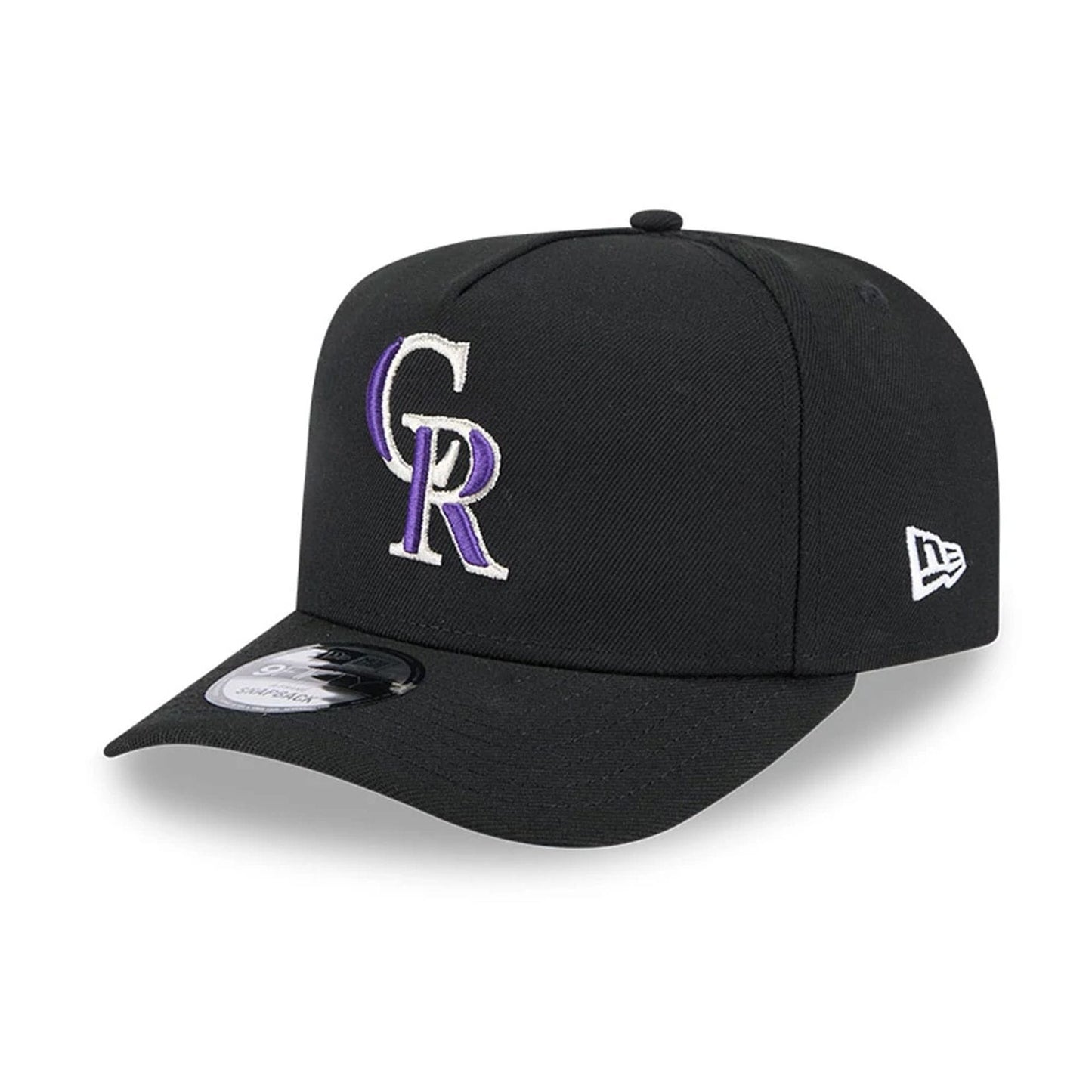 Pictured is this MLB Evergreen Colorado Rockies 9FIFTY A-Frame Snapback cap in black. 4