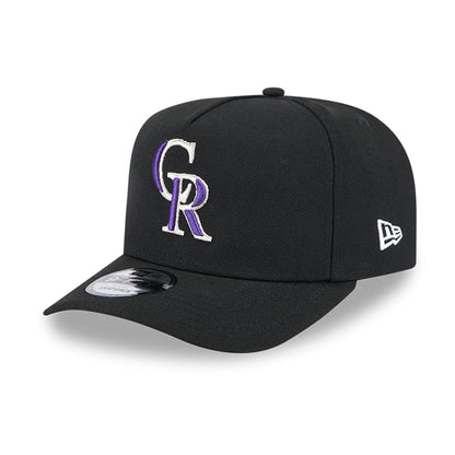 Pictured is this MLB Evergreen Colorado Rockies 9FIFTY A-Frame Snapback cap in black. 4