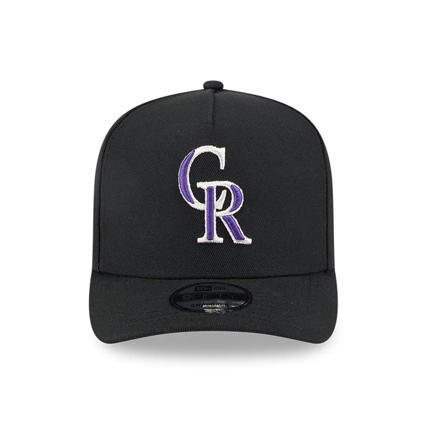 Pictured is this MLB Evergreen Colorado Rockies 9FIFTY A-Frame Snapback cap in black. 3