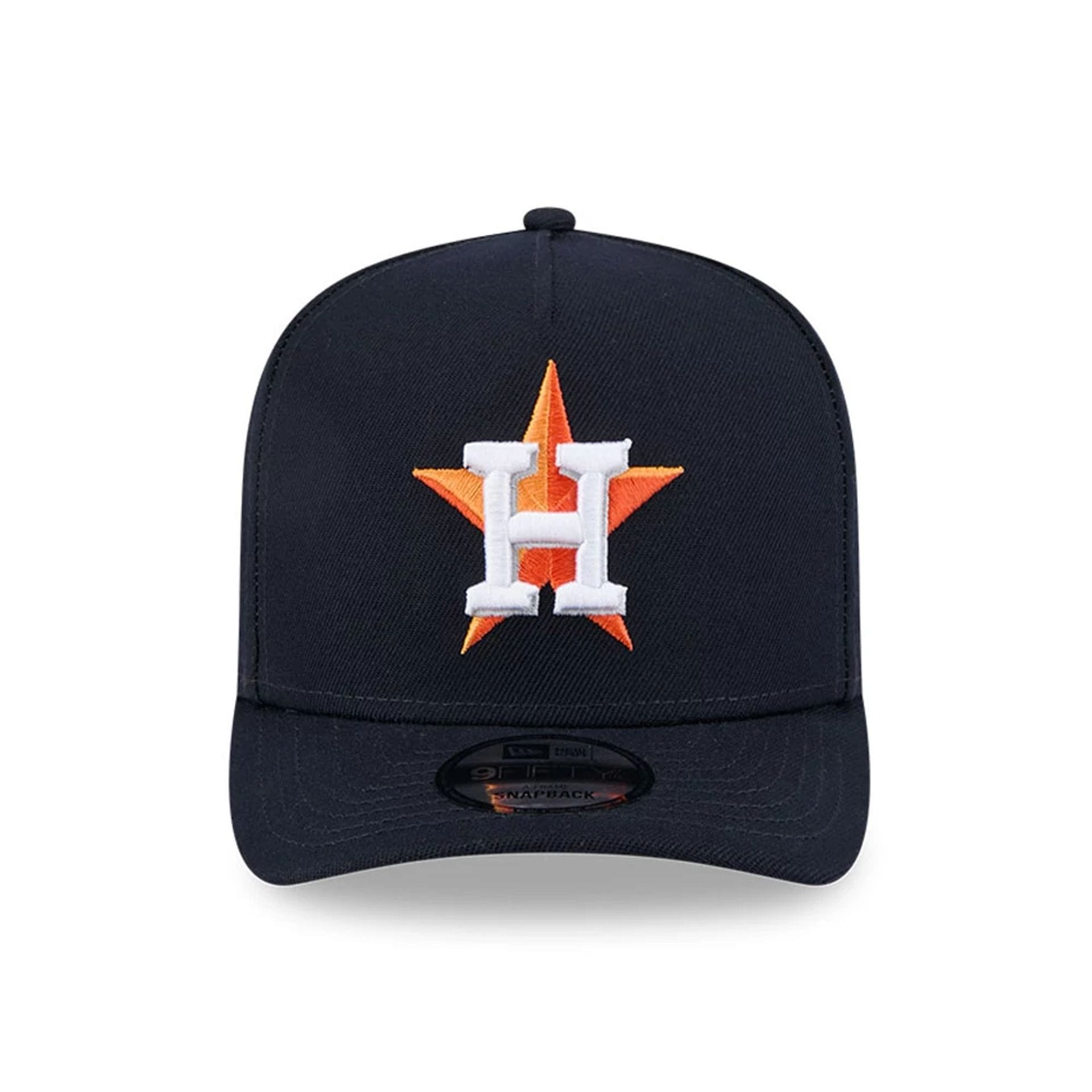 Pictured is this MLB Evergreen Houston Astros 9FIFTY A-Frame Snapback cap in navy. 3