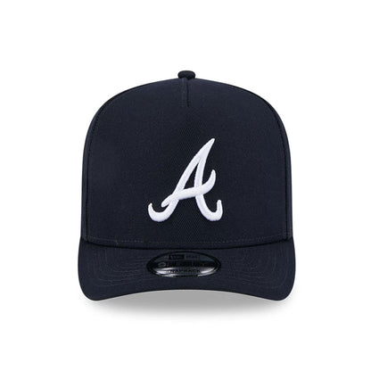 Pictured is this MLB Evergreen Atlanta Braves 9FIFTY A-Frame Snapback cap in navy. 3