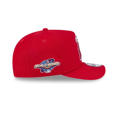 Pictured is this MLB Evergreen LA Angels 9FIFTY A-Frame Snapback cap in red. 5