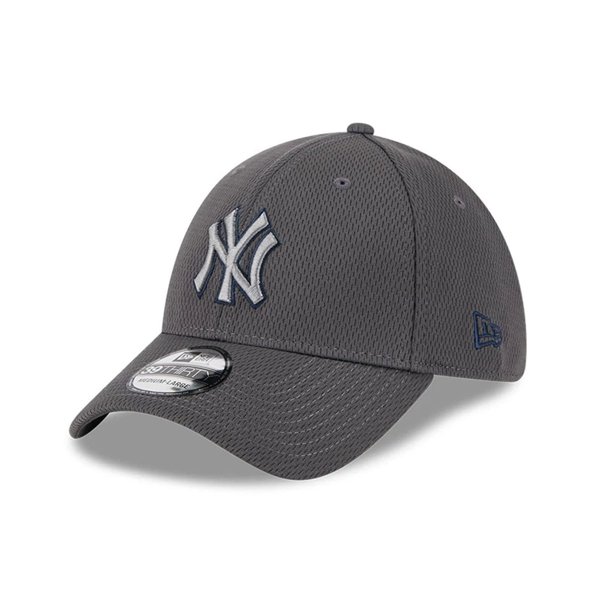 Pictured is this MLB Evergreen New York Yankees 39THIRTY Stretch Fit cap in dark grey. 1