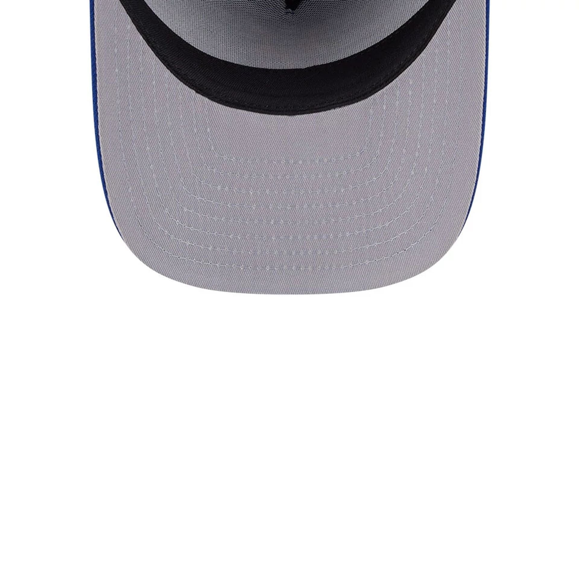 Pictured is this MLB Evergreen New York Mets 9FIFTY A-Frame Snapback cap in blue. 2