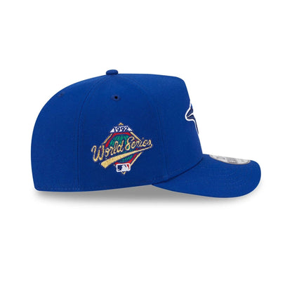 Pictured is this MLB Evergreen Toronto Blue Jays 9FIFTY A-Frame Snapback cap in blue. 5