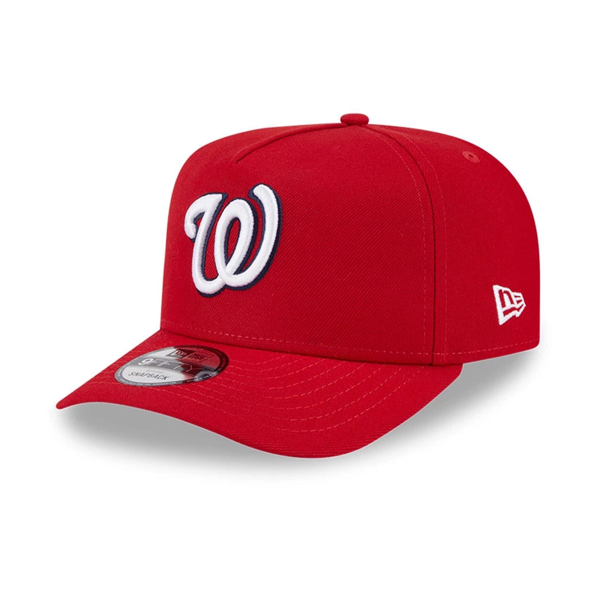 Pictured is this MLB Evergreen Washington Nationals 9FIFTY A-Frame Snapback cap in red. 4