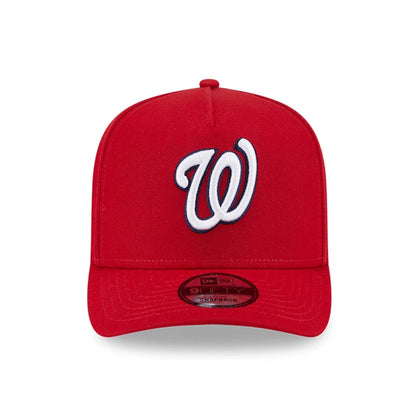 Pictured is this MLB Evergreen Washington Nationals 9FIFTY A-Frame Snapback cap in red. 3