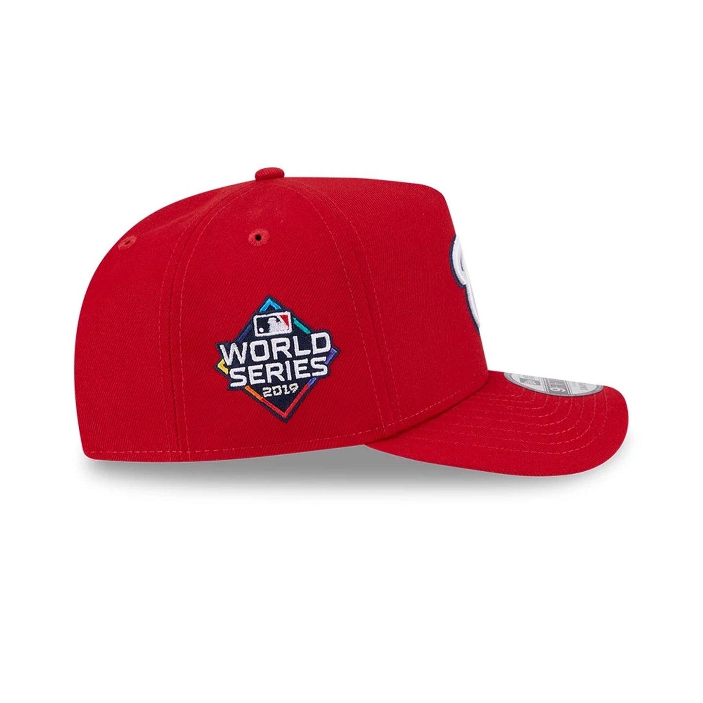 Pictured is this MLB Evergreen Washington Nationals 9FIFTY A-Frame Snapback cap in red. 6