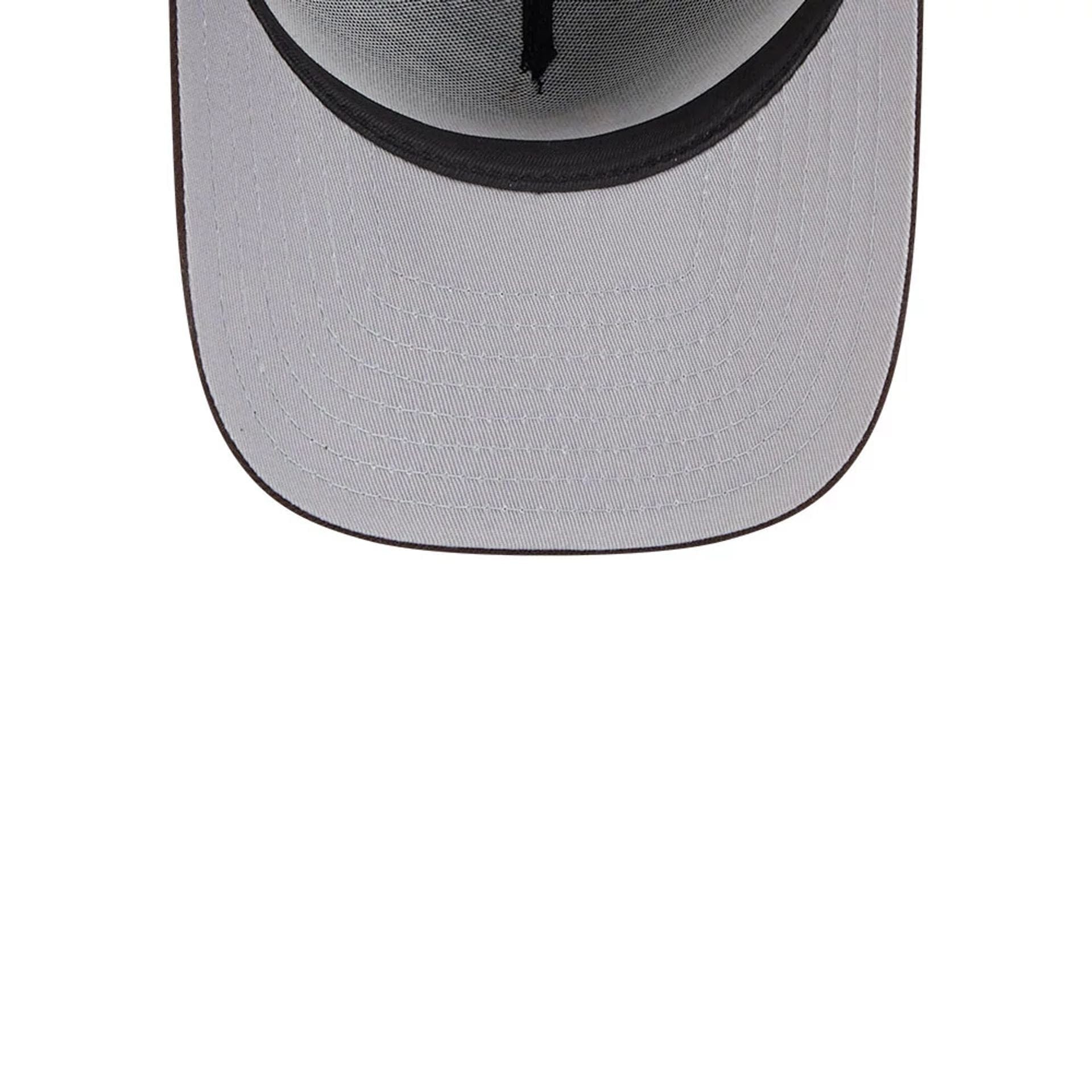 Pictured is this MLB Evergreen San Diego Padres 9FIFTY A-Frame Snapback cap in dark brown. 2