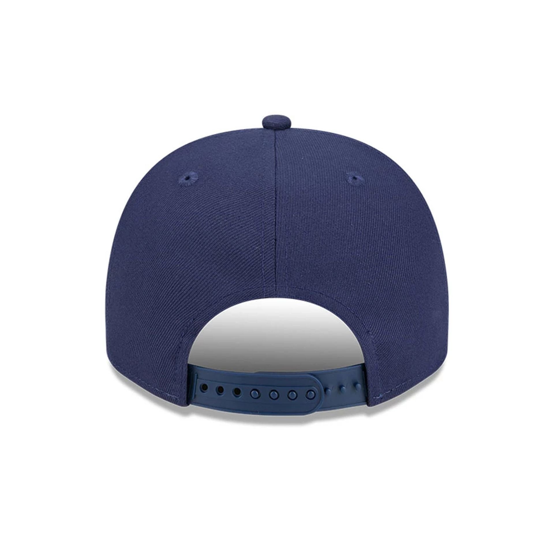 Pictured is this MLB Evergreen Tampa Bay Rays 9FIFTY A-Frame Snapback cap in navy. 7