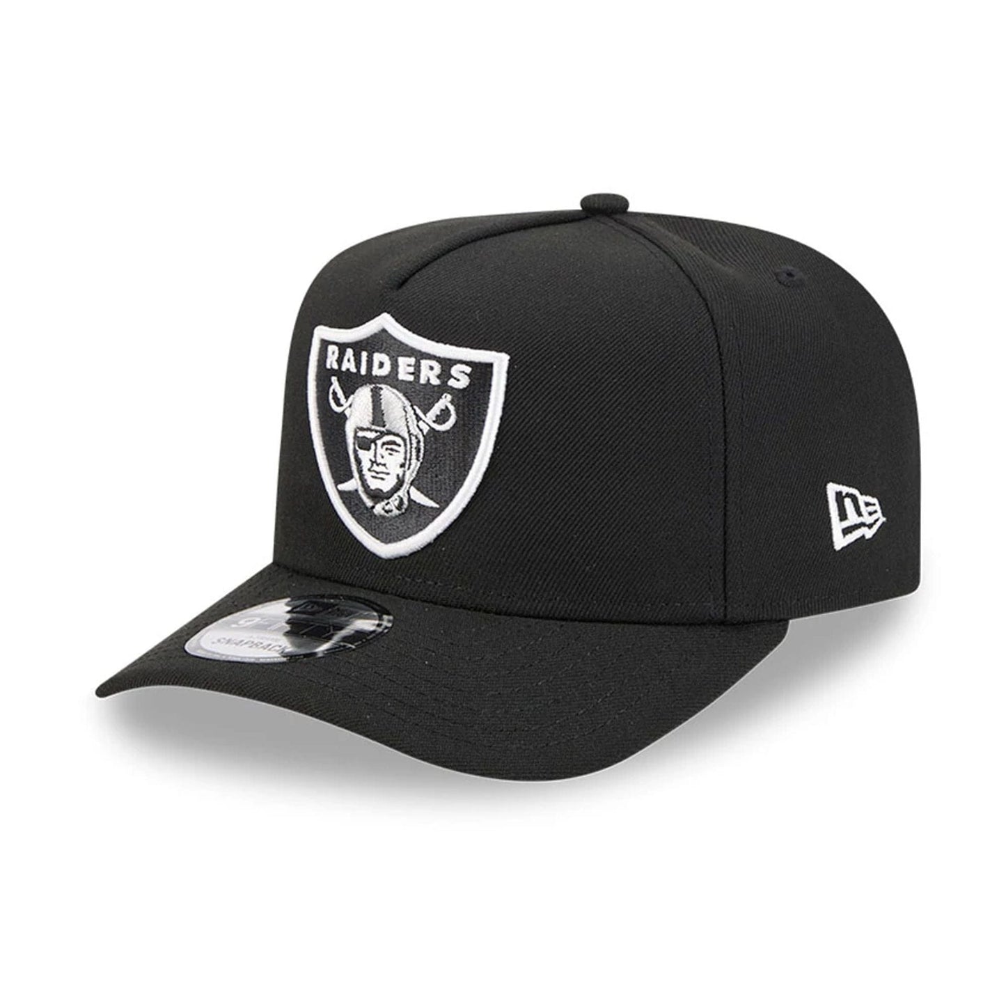 Pictured is this NFL Evergreen Las Vegas Raiders 9FIFTY A-Frame Snapback cap in black. 4