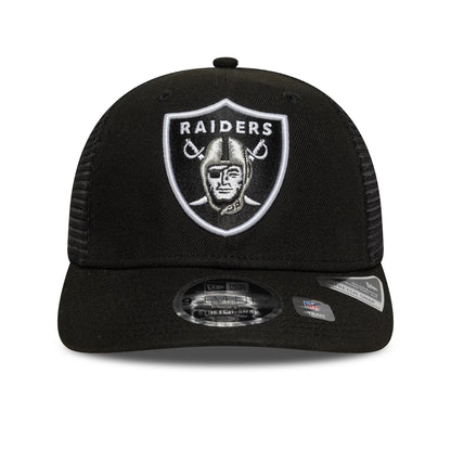 This is a Las Vegas Raiders NFL Official Team Colour Black 9SEVENTY Stretch Snap Adjustable Cap 3