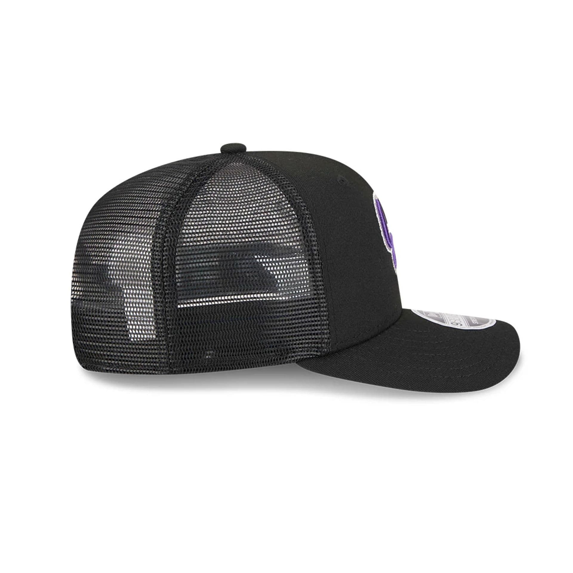 Pictured is this MLB Evergreen Colorado Rockies 9SEVENTY Stretch Snap cap in black. 6