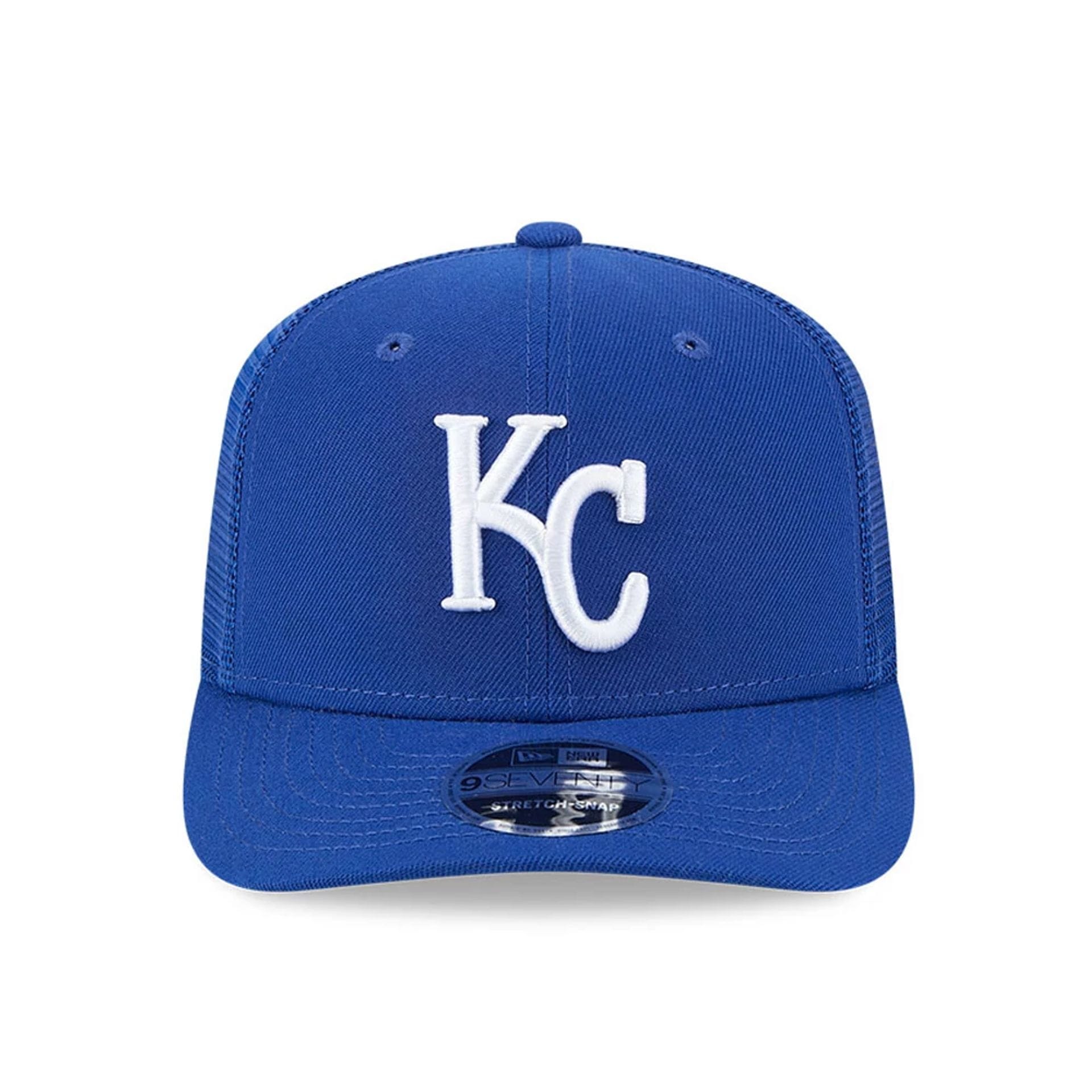 Pictured is this MLB Evergreen Kansas City Royals 9SEVENTY Stretch Snap cap in blue. 3