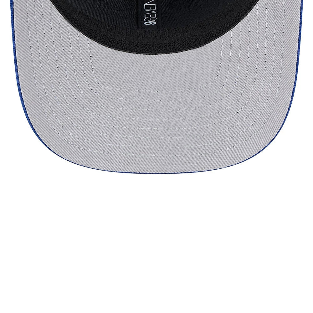 Pictured is this MLB Evergreen Kansas City Royals 9SEVENTY Stretch Snap cap in blue. 2