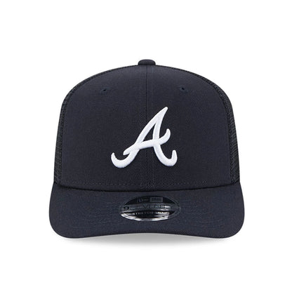 Pictured is this MLB Evergreen Atlanta Braves 9SEVENTY Stretch Snap cap in navy. 3