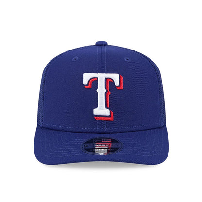 Pictured is this MLB Evergreen Texas Rangers 9SEVENTY Stretch Snap cap in dark blue. 3