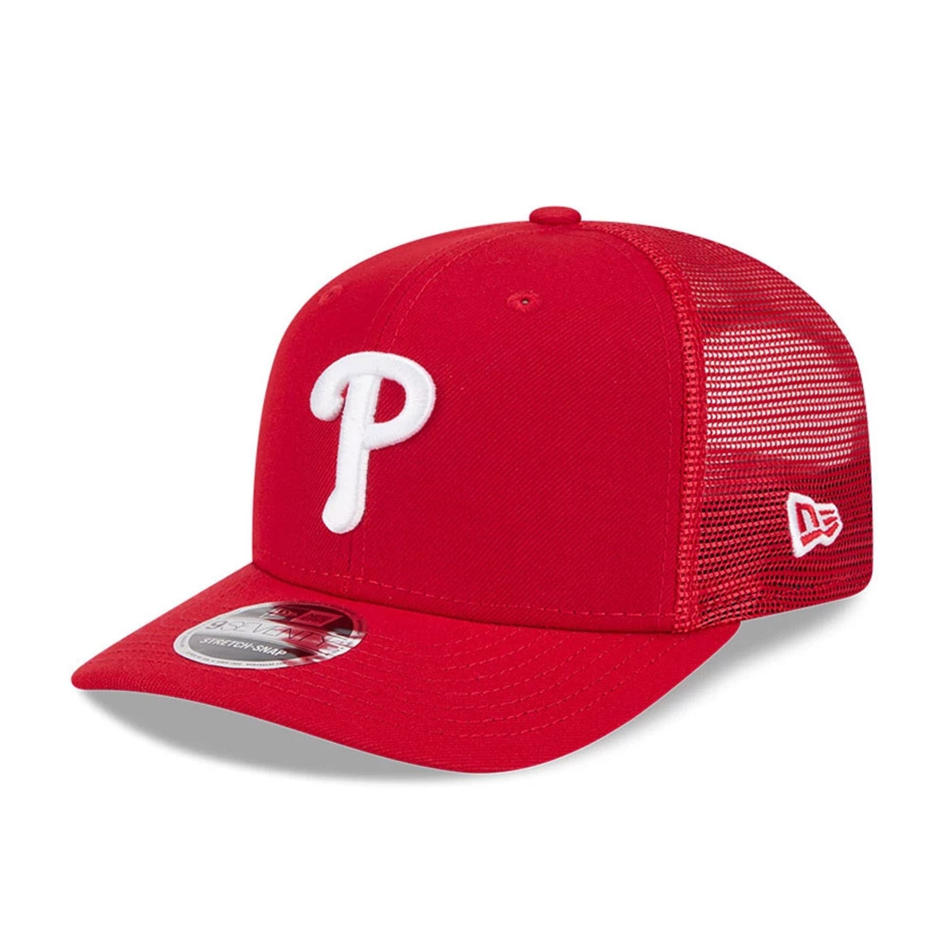 Pictured is this MLB Evergreen Philadelphia Phillies 9SEVENTY Stretch Snap cap in red. 1