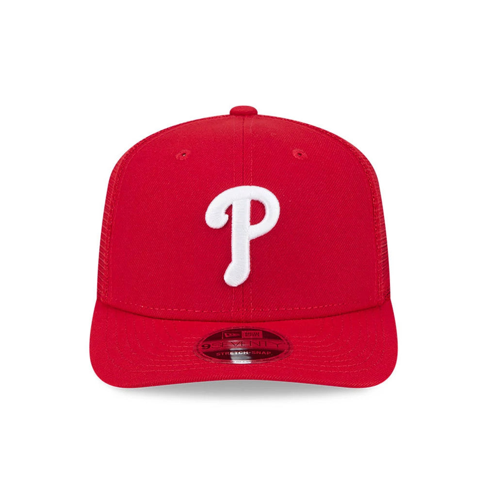 Pictured is this MLB Evergreen Philadelphia Phillies 9SEVENTY Stretch Snap cap in red. 3