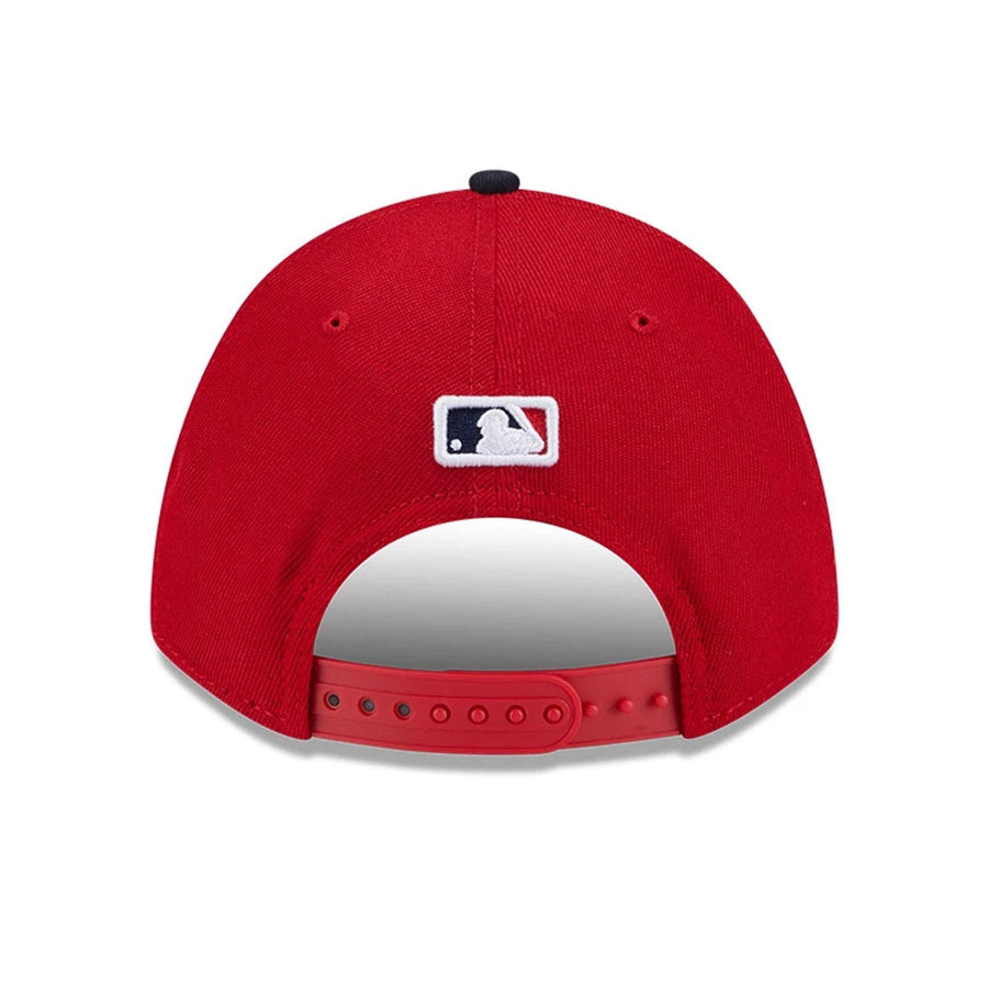 This is a Cleveland Guardians MLB Player Replica Red 9FORTY M-Crown Adjustable Cap 6